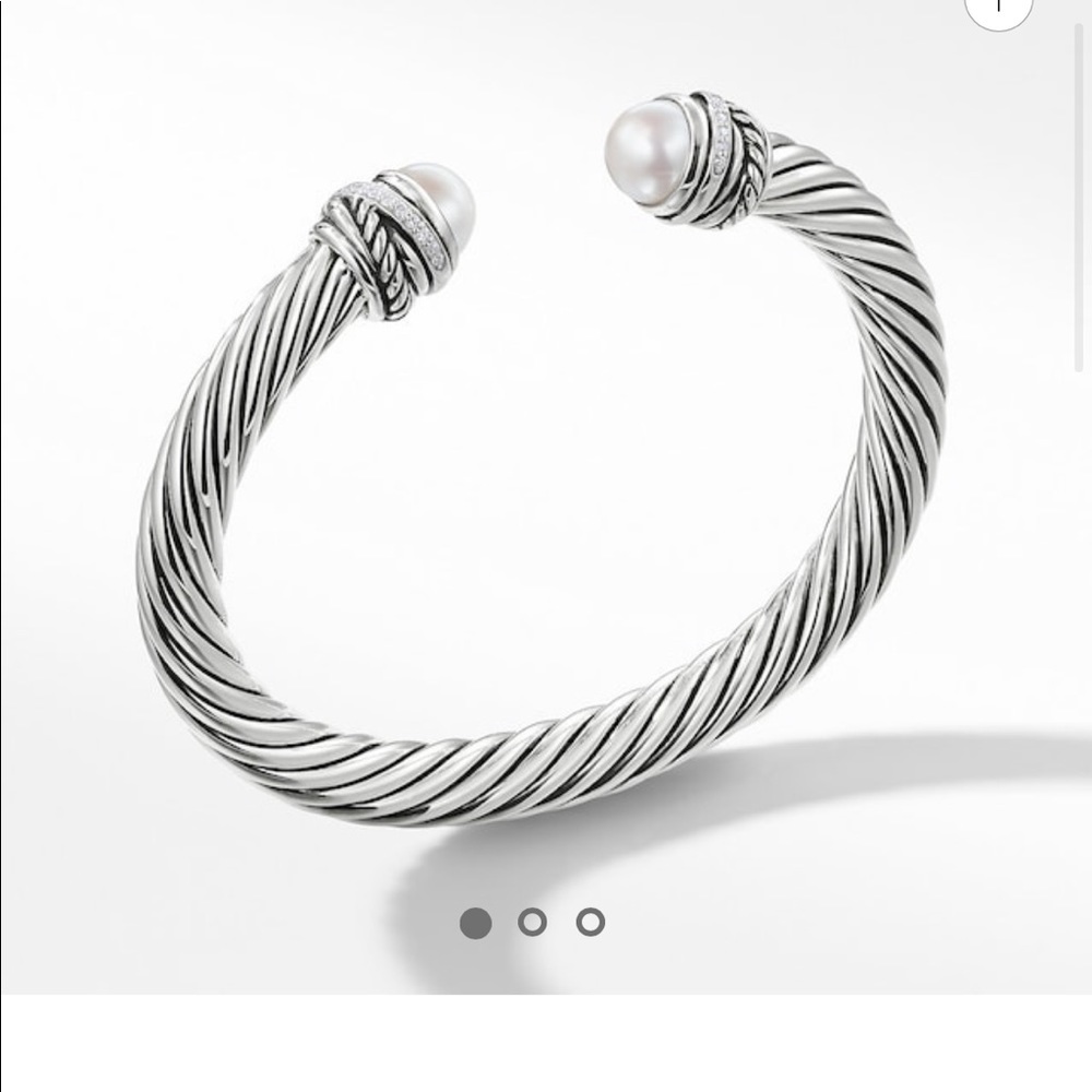 David Yurman classic cable bracelet pearls/diamond